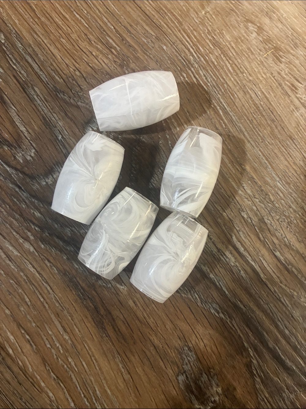 White marble swirl plastic barrels for crafts